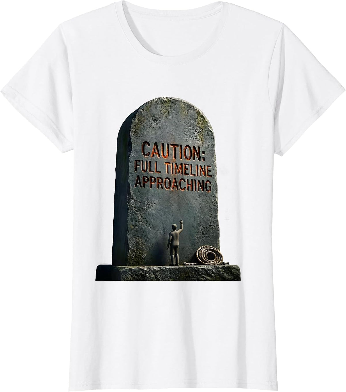 Women's Caution: Full Timeline Approaching Funny History Teacher T-Shirt - White