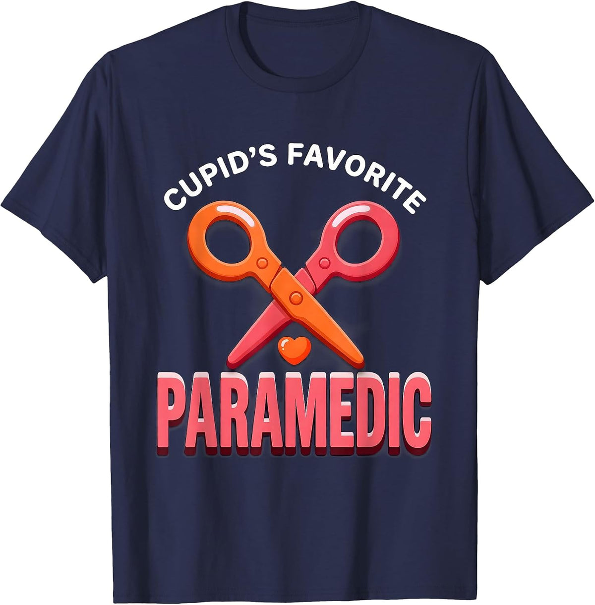 Men's Cupid's Favorite Paramedic Funny Occupation Valentine Humor T-Shirt - Navy Blue