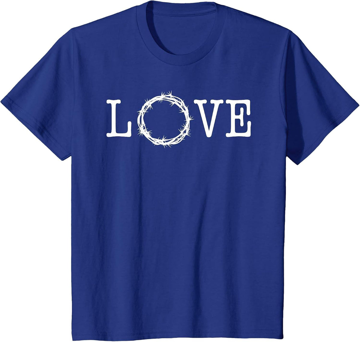 Love with Crown of Thorns as O Jesus Paid it All T-Shirt - Royal Blue