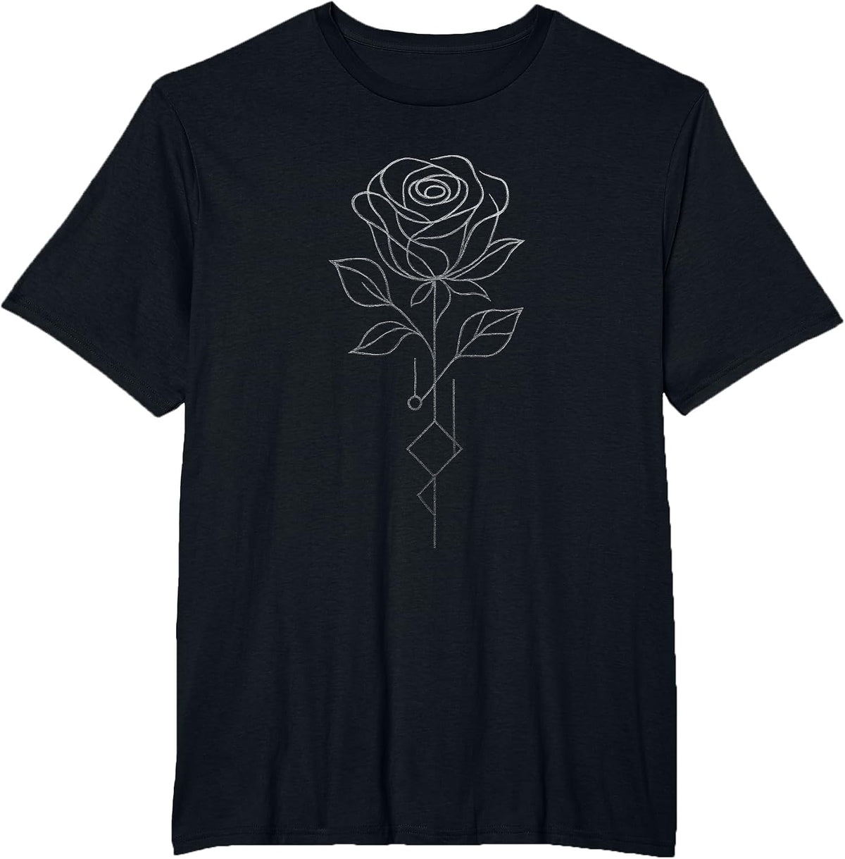 Grunge Aesthetic Rose Gothic Goth Minimalism T-Shirt - Black