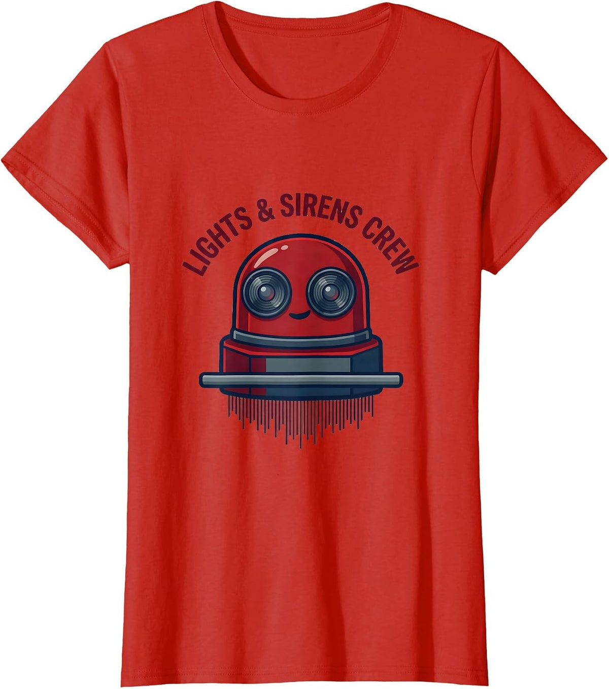 Lights & Sirens Crew Funny EMT Paramedic EMS Gift T-Shirt - Red