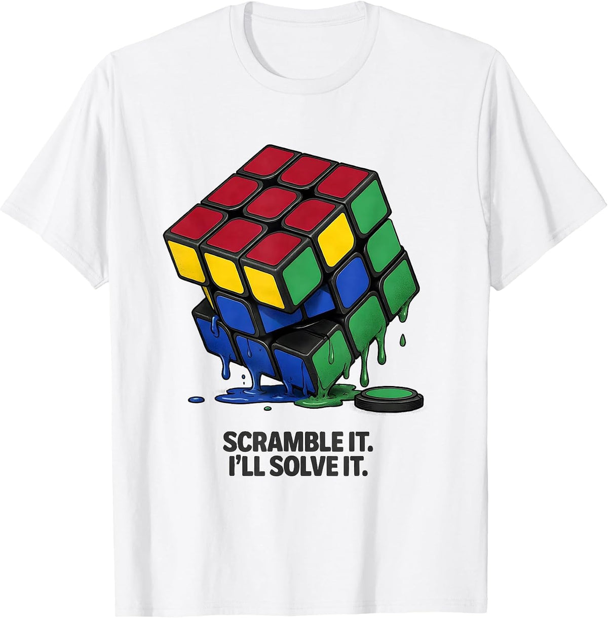 Men's Scramble It. I'll Solve It Funny Speed Cubing Puzzle Lover T-Shirt - White