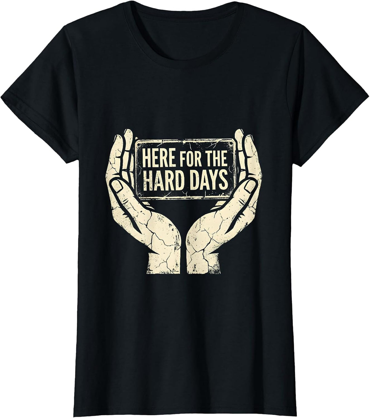 Here For The Hard Days Social Worker Design T-Shirt - Black
