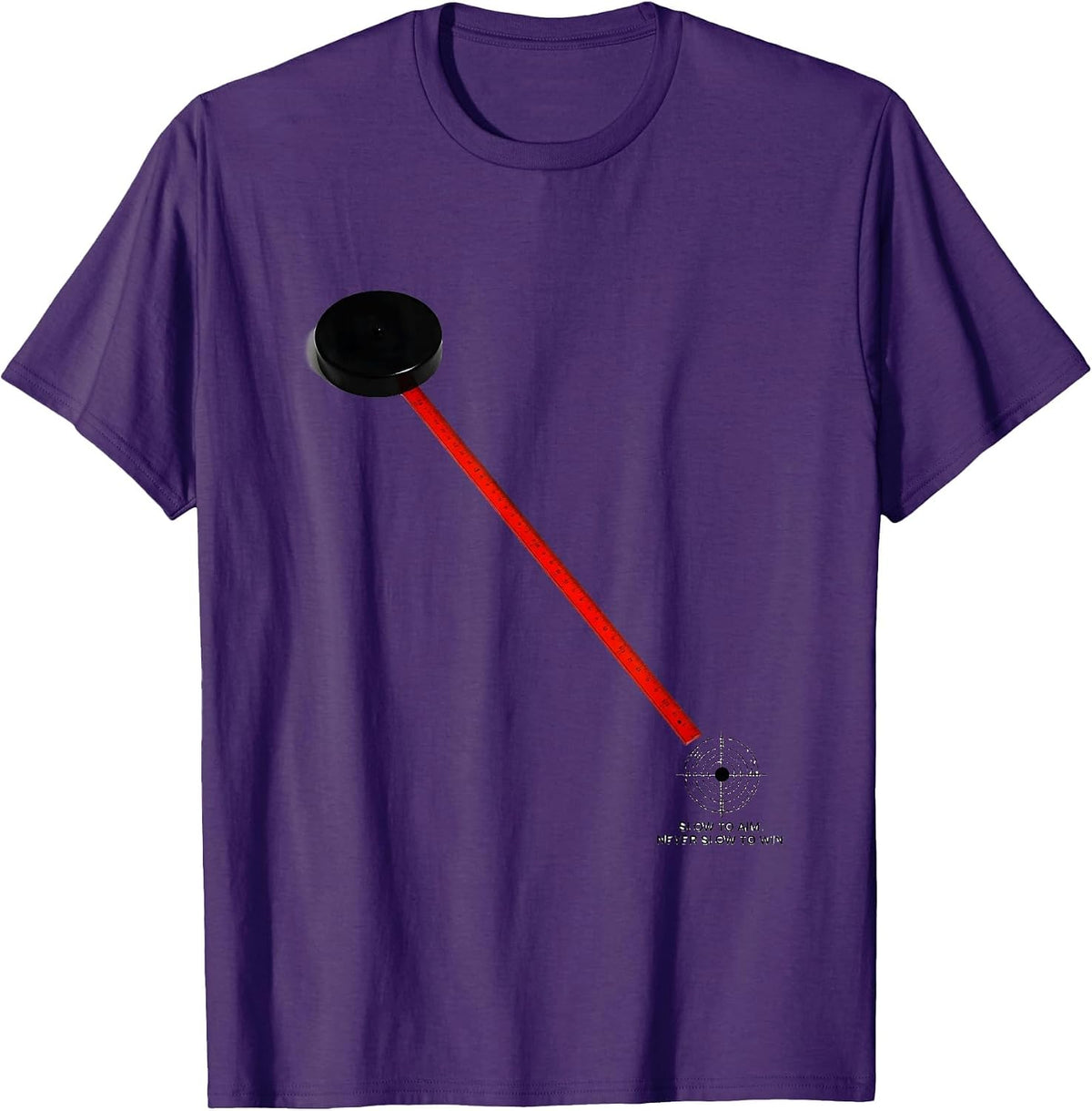 Men's Slow To Aim Never Slow To Win Funny Pool Player Billiard T-Shirt - Purple