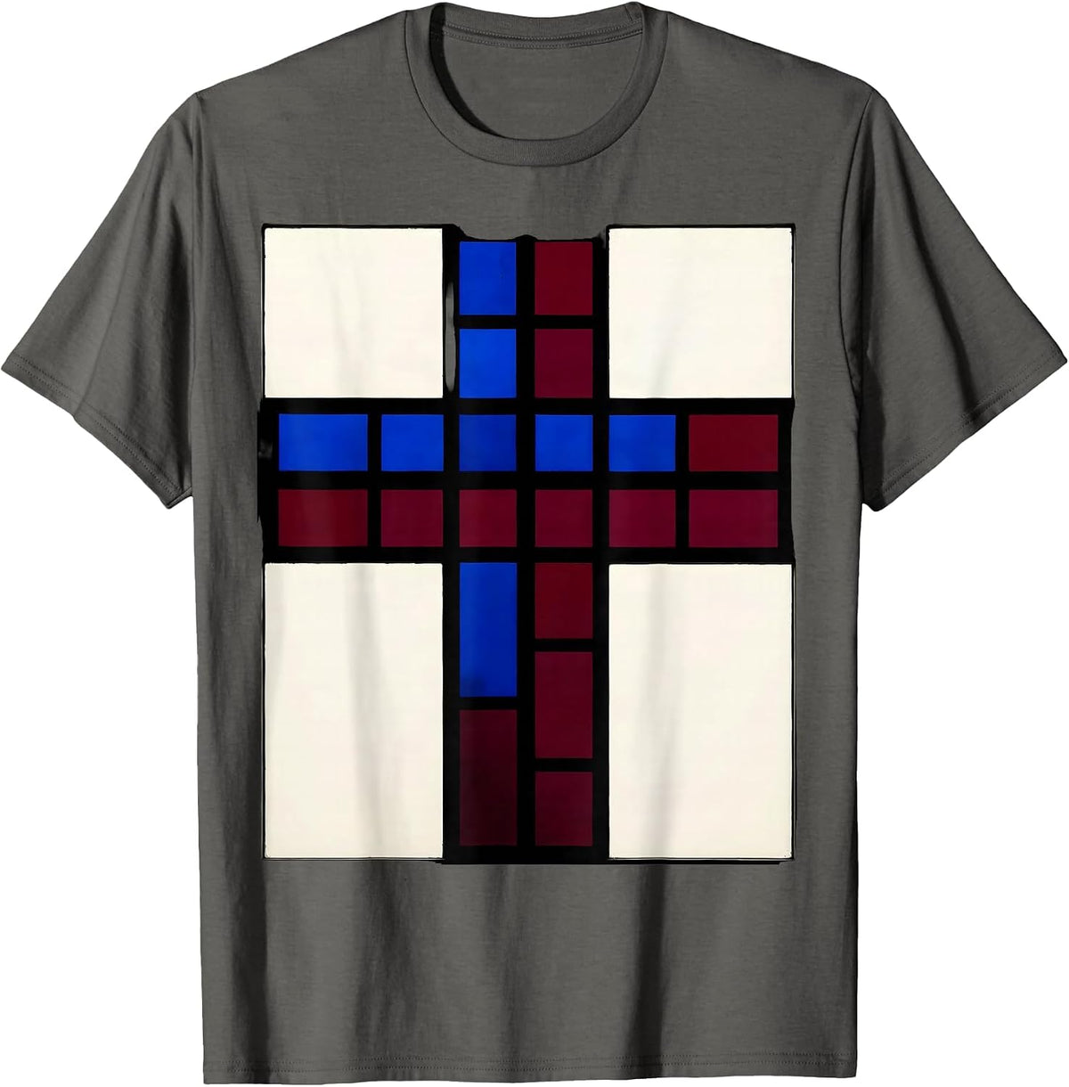 Radiant Stained Glass Window Christian Art T-Shirt - Asphalt Grey