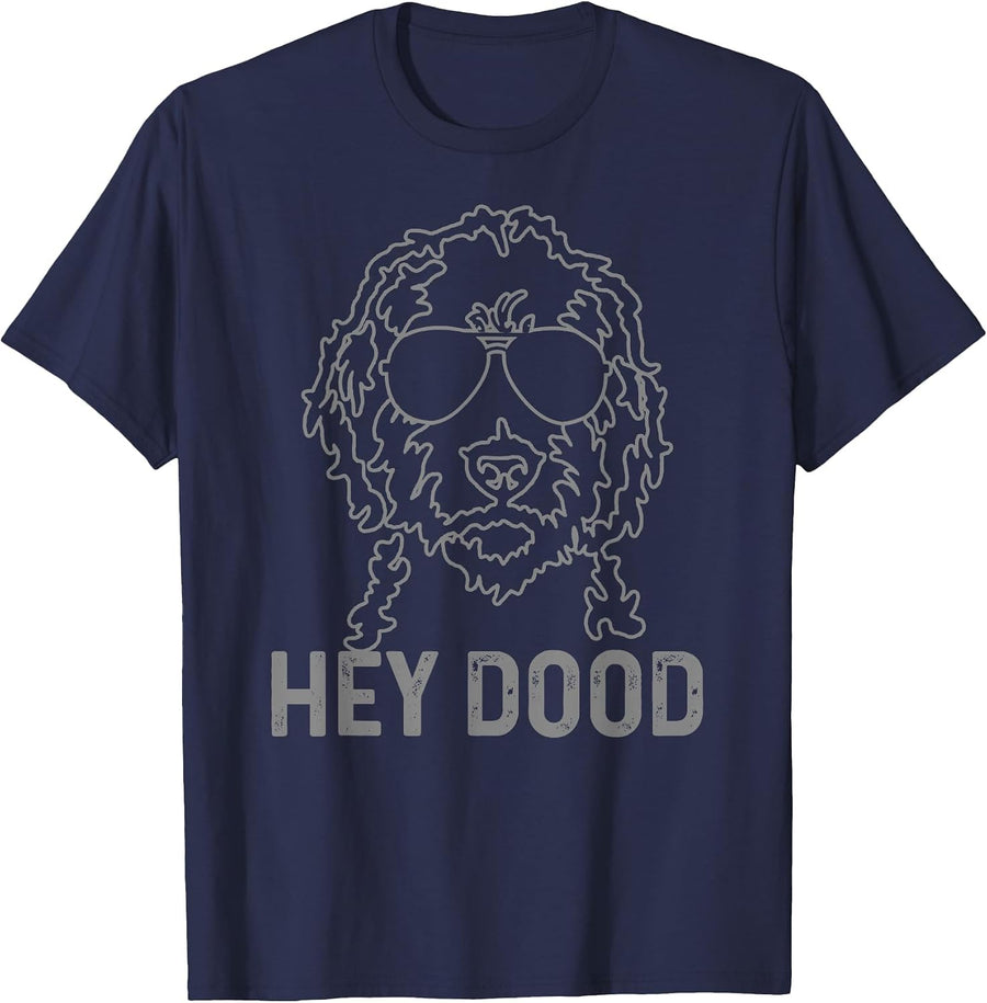 Goldendoodle Hey Dood Funny Labradoodle Doodle Dog T-Shirt - Navy Blue