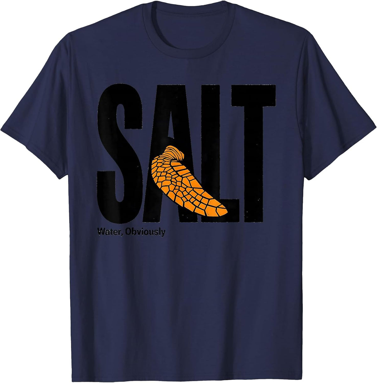 Men's Salt Water, Obviously Sea Turtle Ocean Animal Lover T-Shirt - Navy Blue