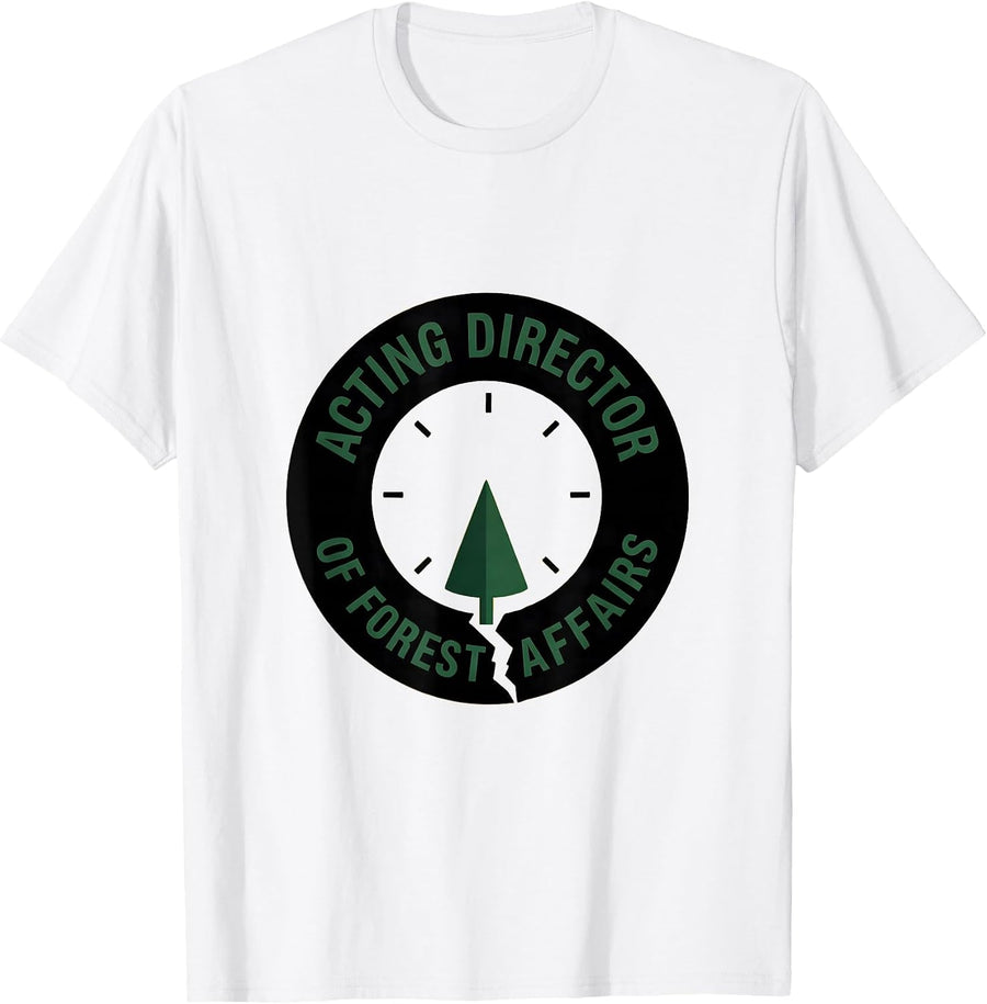 Men's Acting Director Of Forest Affairs Whimsical Earth Day Nature T-Shirt - White