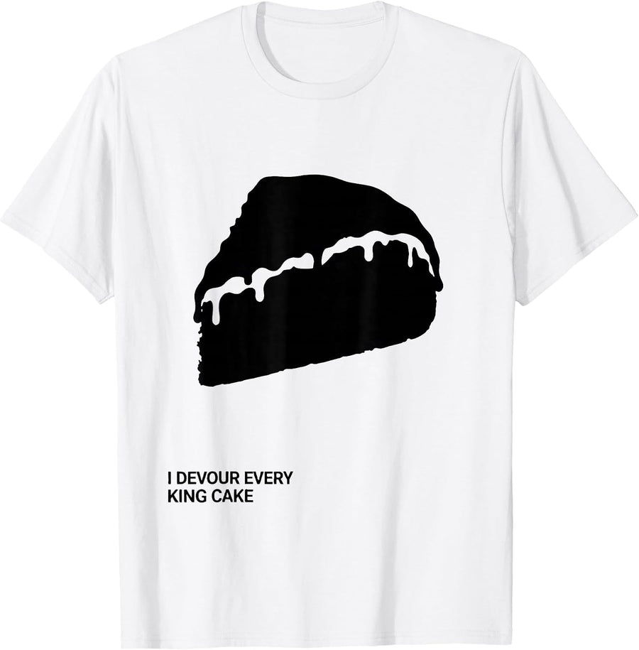 Men's I Devour Every King Cake Mardi Gras Carnival Party Humor T-Shirt - White