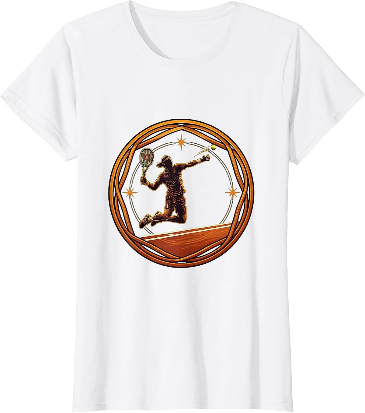 Tennis Diving Volley Full Stretch Graphic T-Shirt - White