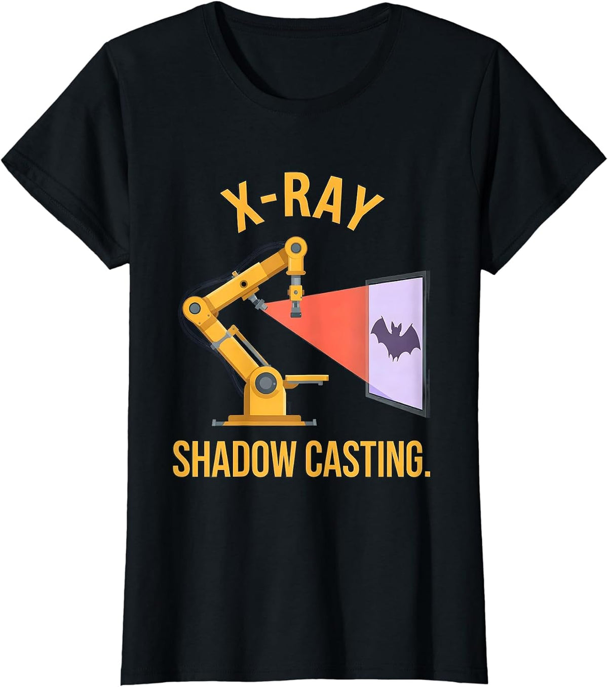 X-Ray Shadow Casting Funny Radiology Tech Halloween Pun T-Shirt - Black