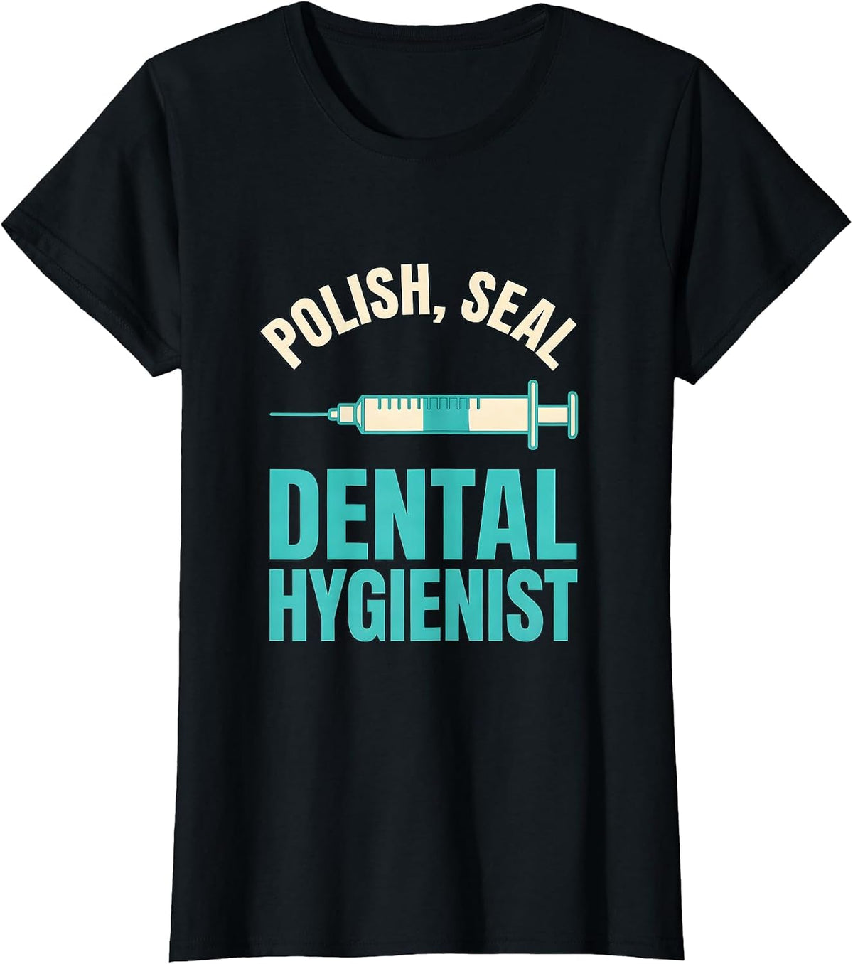 Women's Polish Seal Dental Hygienist Funny Dental Squad Humor T-Shirt - Black