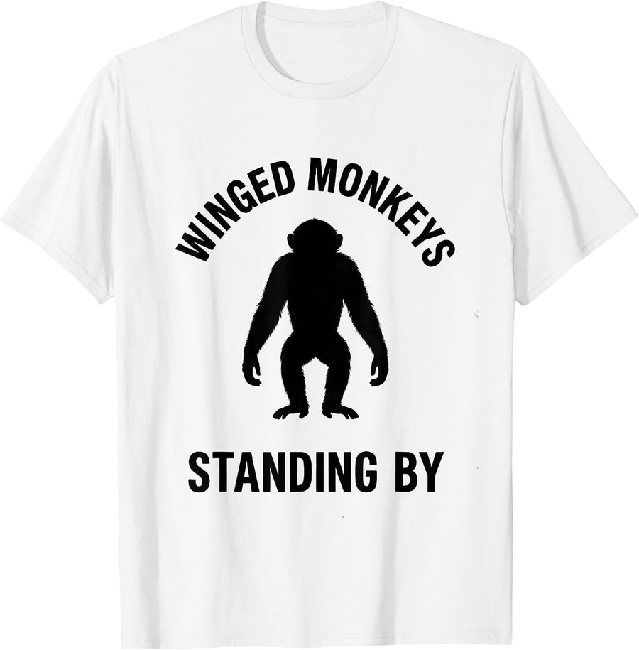 Men's Winged Monkeys Standing By Minimalist Wizard of Oz Classic T-Shirt - White