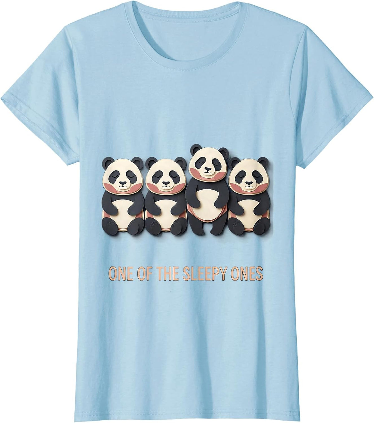 Women's One Of The Sleepy Ones Cute Panda Sleepshirt Animal Lover T-Shirt - Baby Blue