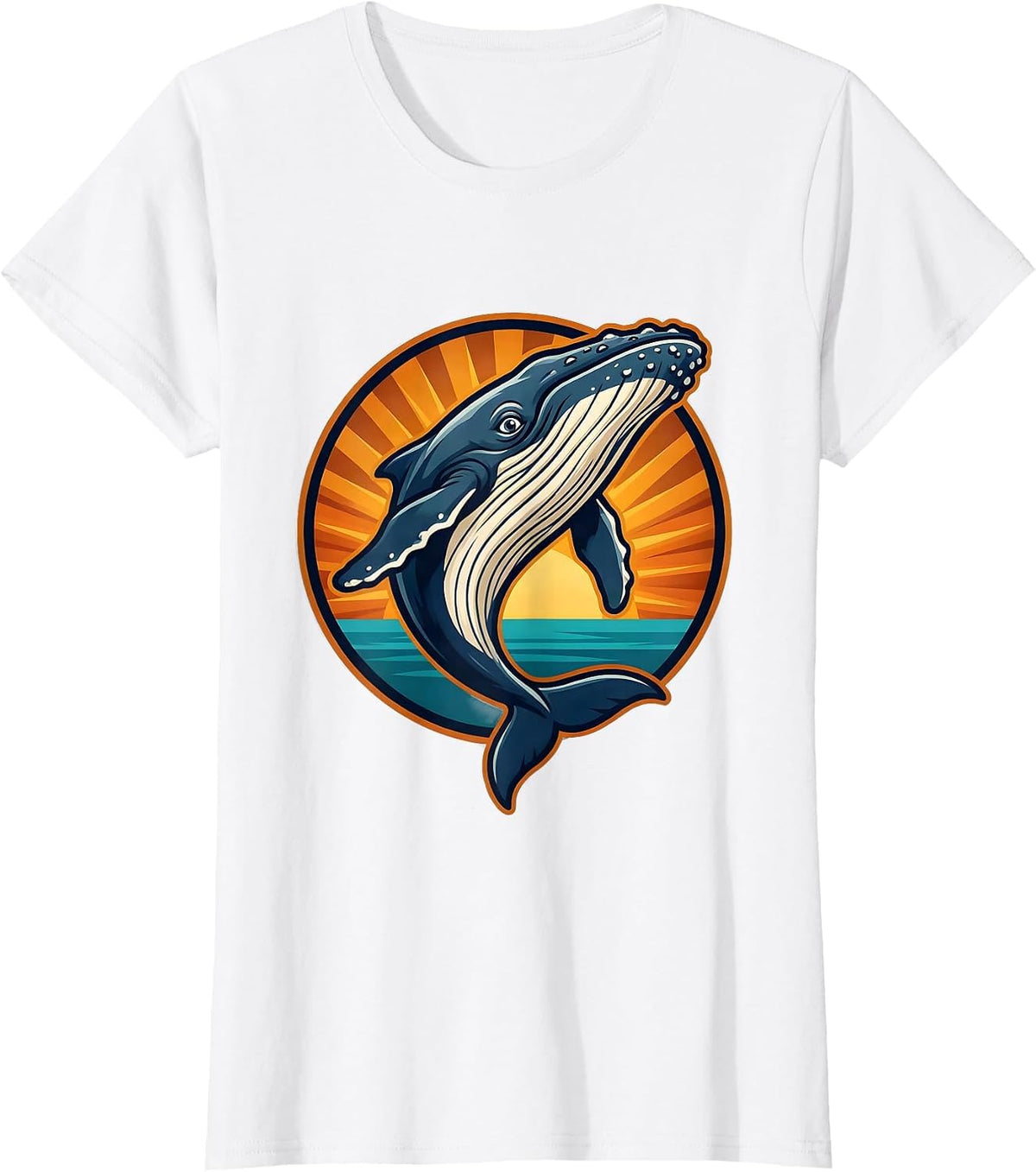 Humpback Whale Breaching Golden Hour Hawaiian T-Shirt - White