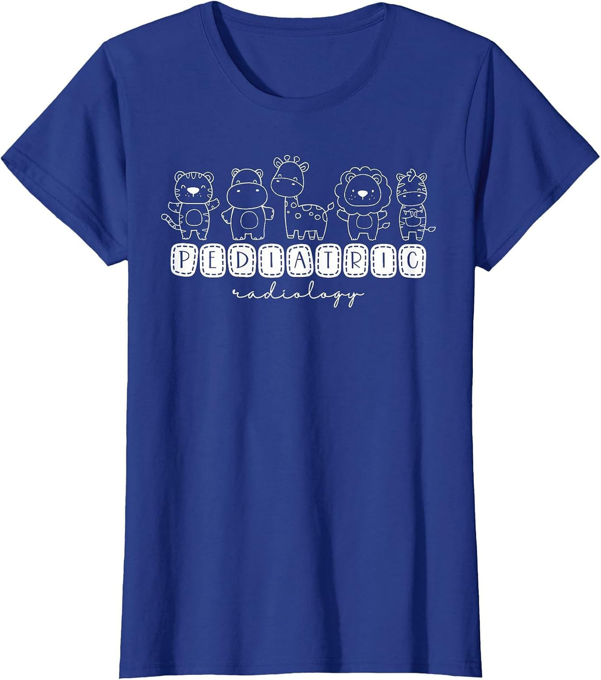 Cute Animals Pediatric Radiology PEDS Radiologist X-ray Tech T-Shirt - Royal Blue