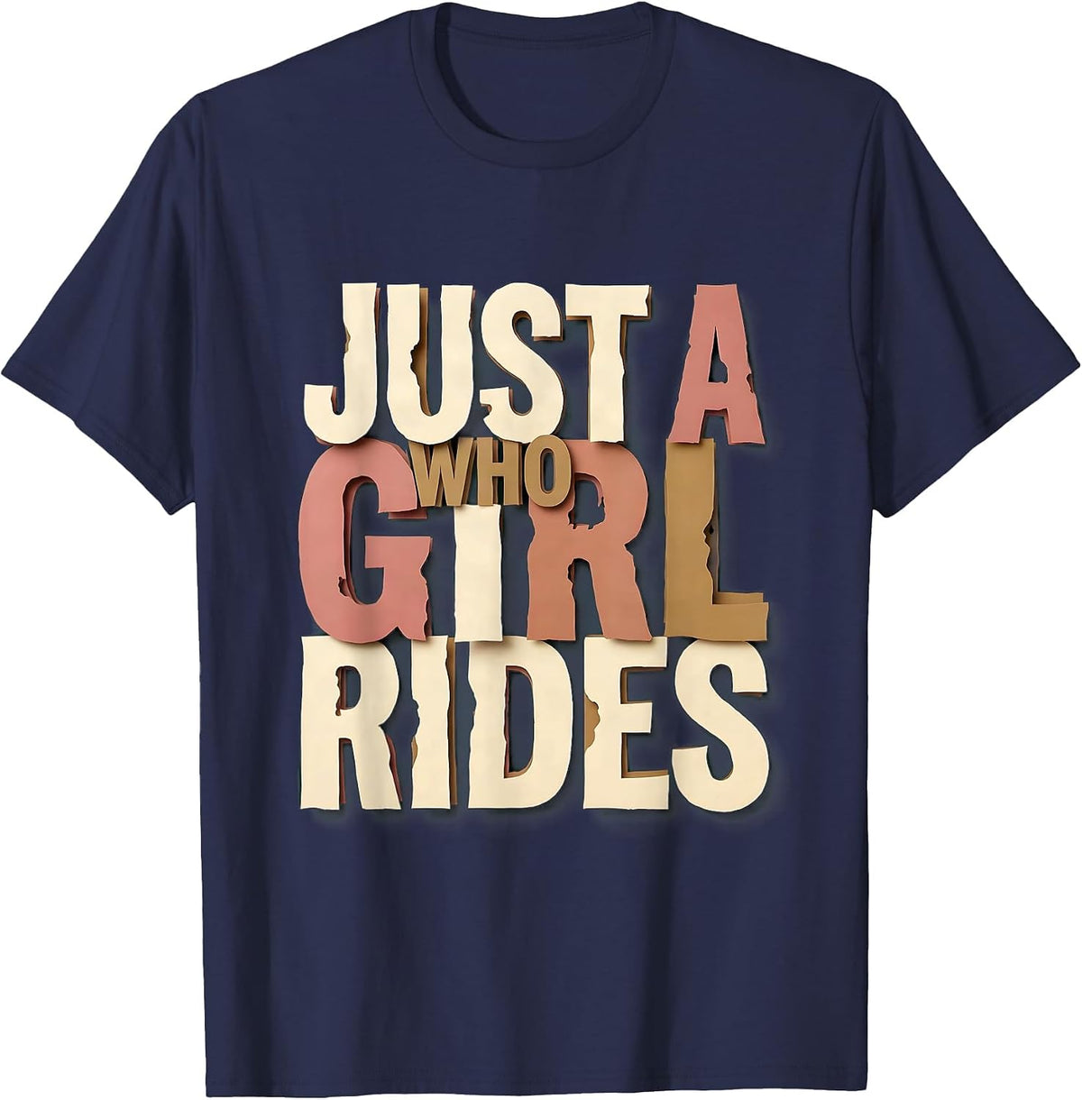 Men's Just a Girl Who Rides Horse Lover Design T-Shirt - Navy Blue