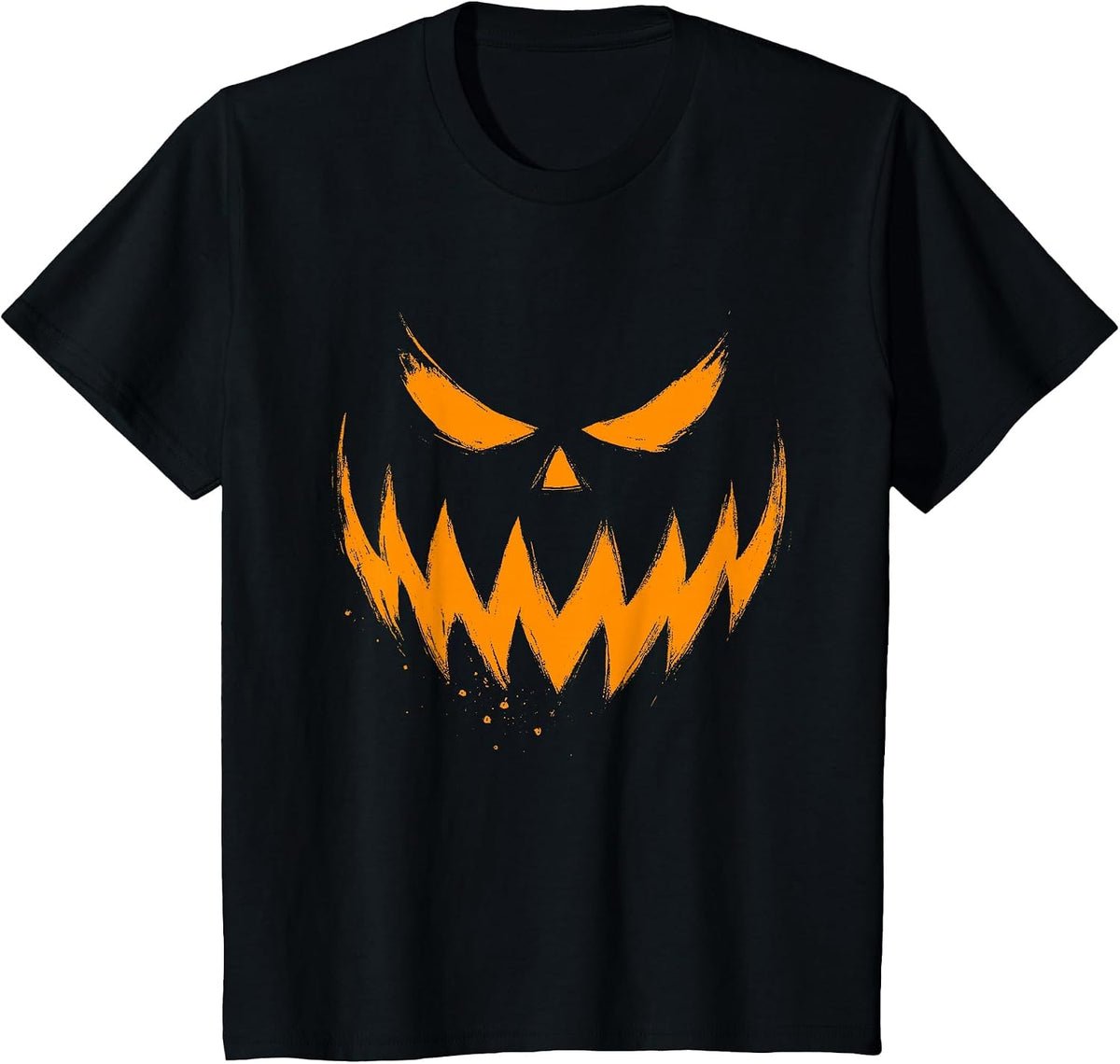 Pumpkin Face Jack O Lantern Scary Carved Halloween Costume T-Shirt - Black