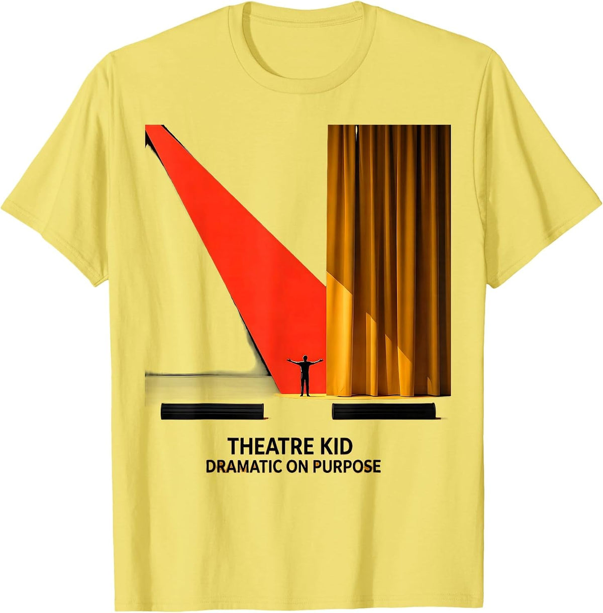 Men's Theatre Kid Dramatic On Purpose Constructivist Poster Stage T-Shirt - Lemon Yellow