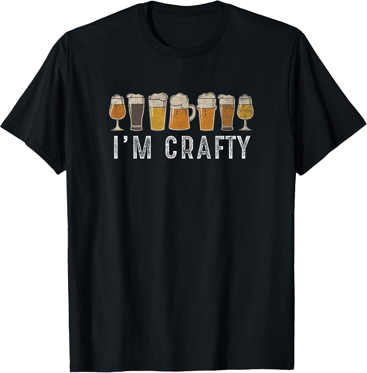 Craft Beer Art I'm Crafty Home Brew Beer Vintage T Shirt T-Shirt - Black