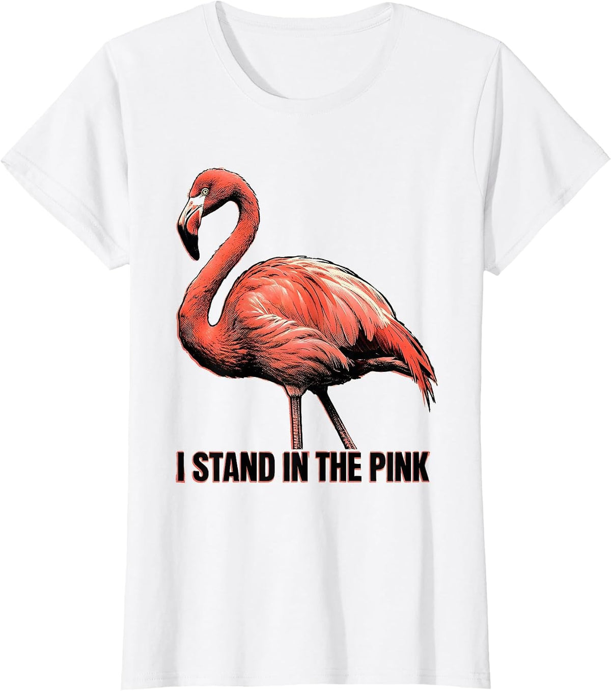 I Stand In The Pink Funny Flamingo Animal Humor Bird Lover T-Shirt - White