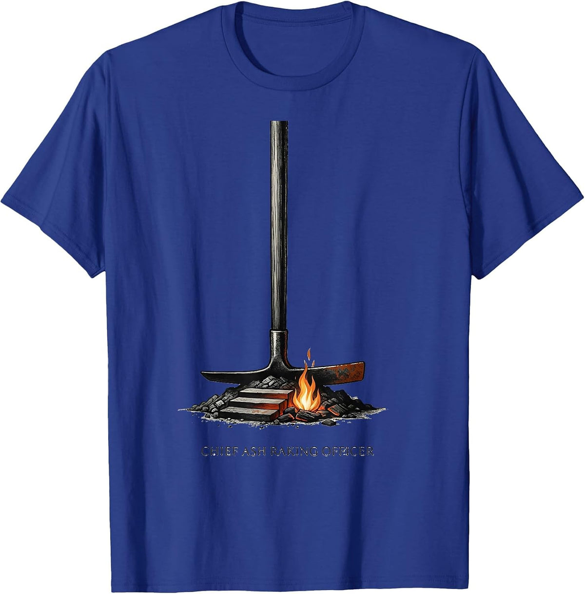 Men's Chief Ash Raking Officer Funny Camping Crew Family Matching T-Shirt - Royal Blue