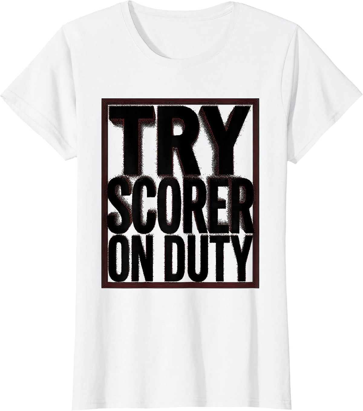 Women's Try Scorer On Duty Rugby Graphic Design T-Shirt - White
