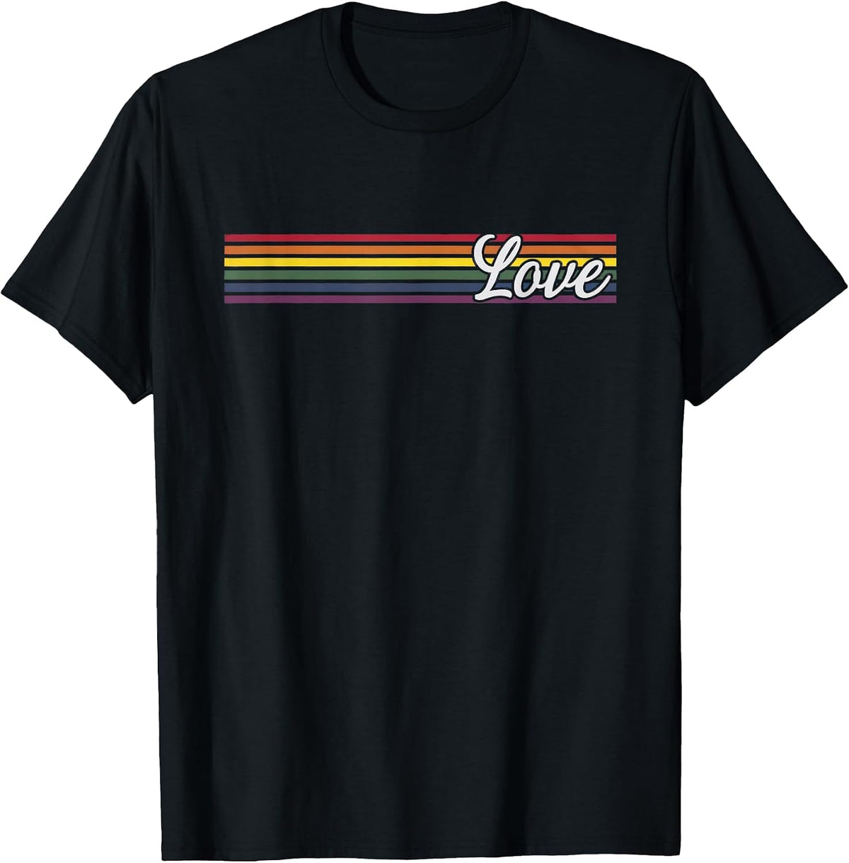 LGBT Pride Flag Rainbow Lesbian Transgender Homo T-Shirt - Black