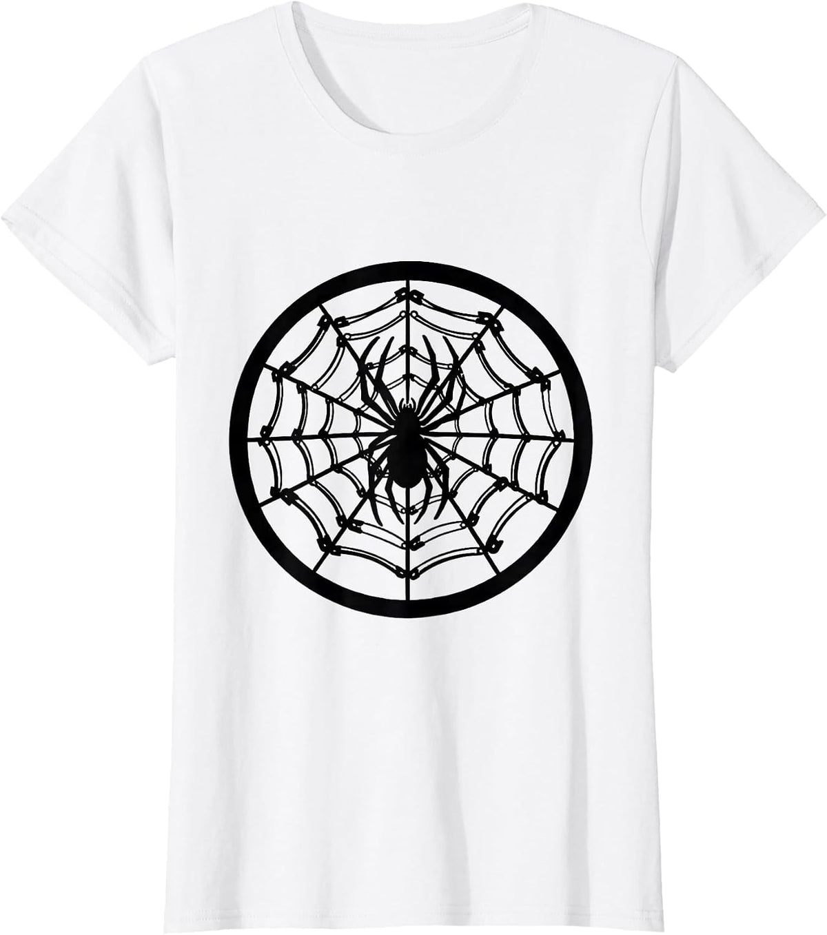 Punk Safety Pin Spider Web Graphic Tee T-Shirt - White