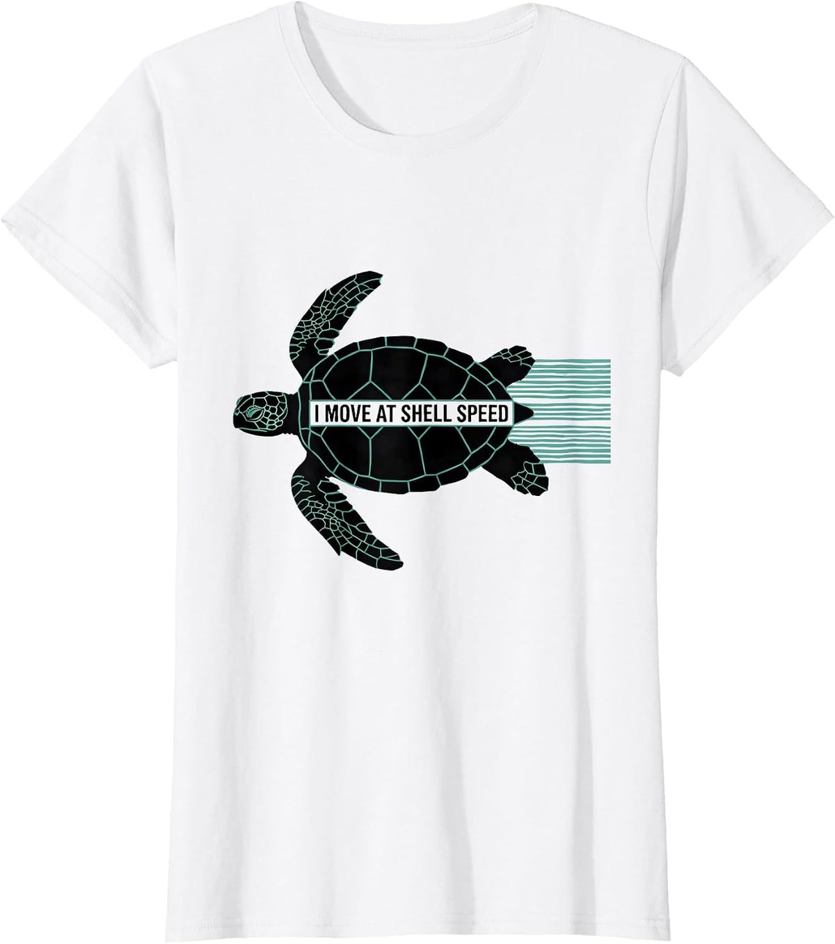 Women's I Move At Shell Speed Funny Sea Turtle Ocean Animal Lover T-Shirt - White