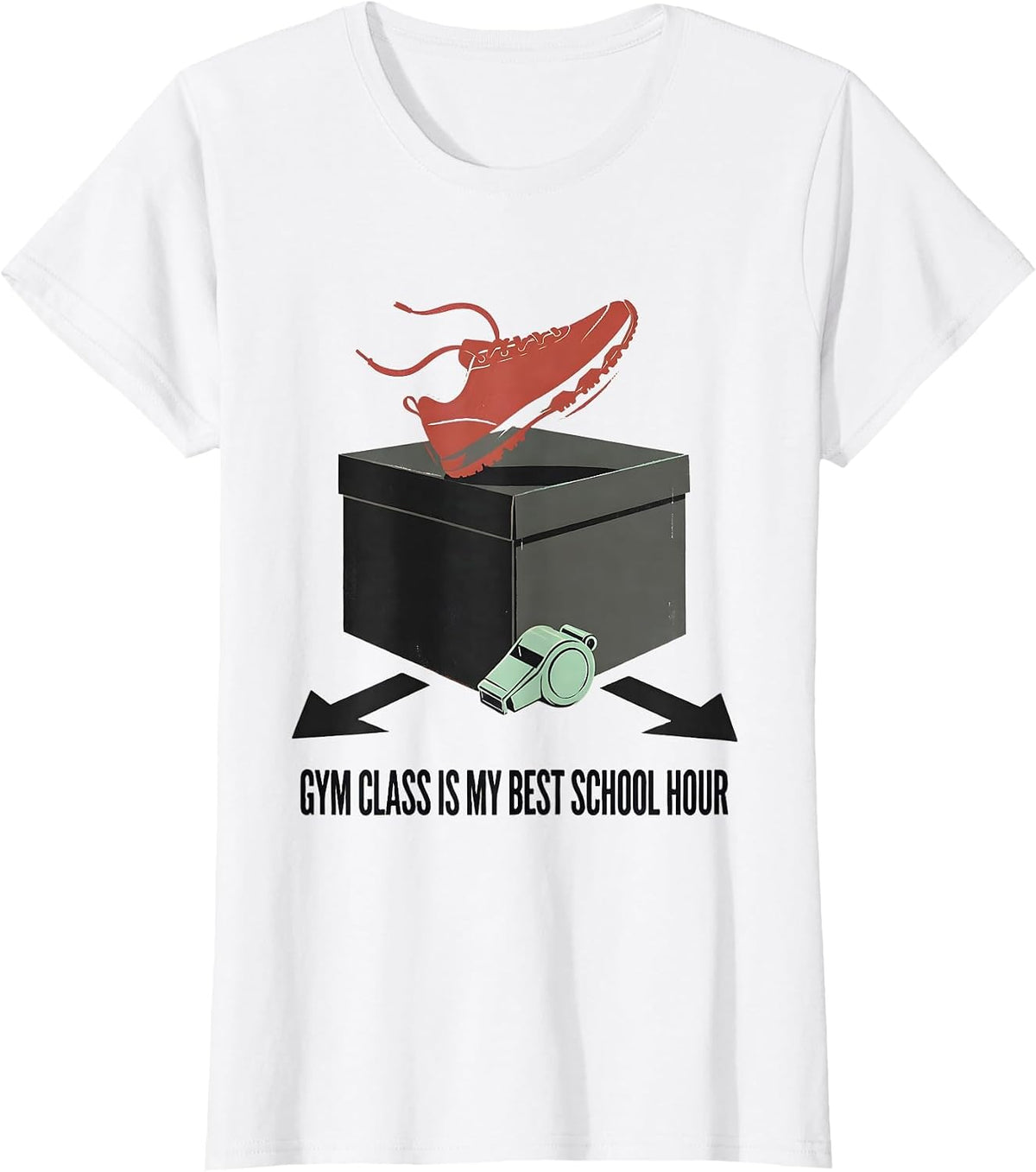 Women's Gym Class Is My Best School Hour Funny PE Teacher Back T-Shirt - White