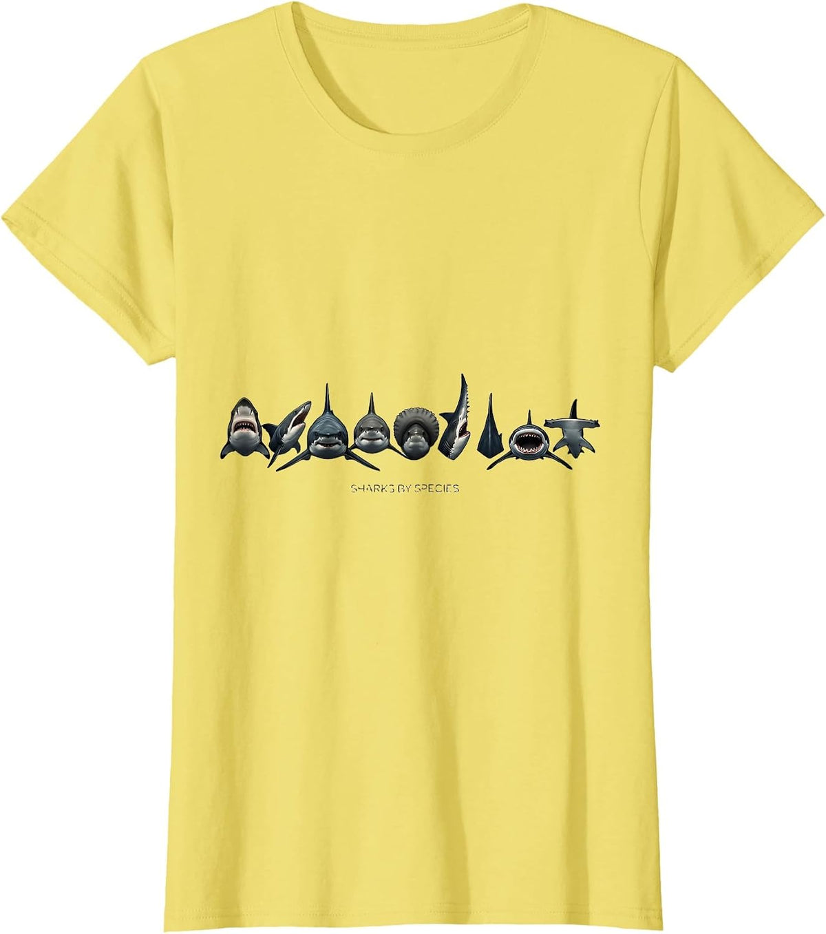 Sharks By Species Monochromatic Marine Wildlife Lover Gift T-Shirt - Lemon Yellow