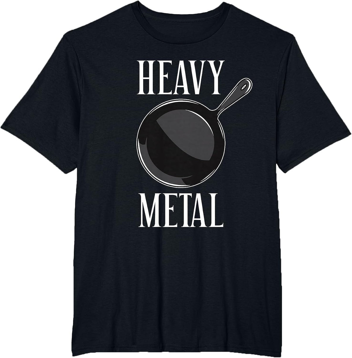 Heavy Metal Cast Iron Cookware Funny Cooking T-Shirt - Black