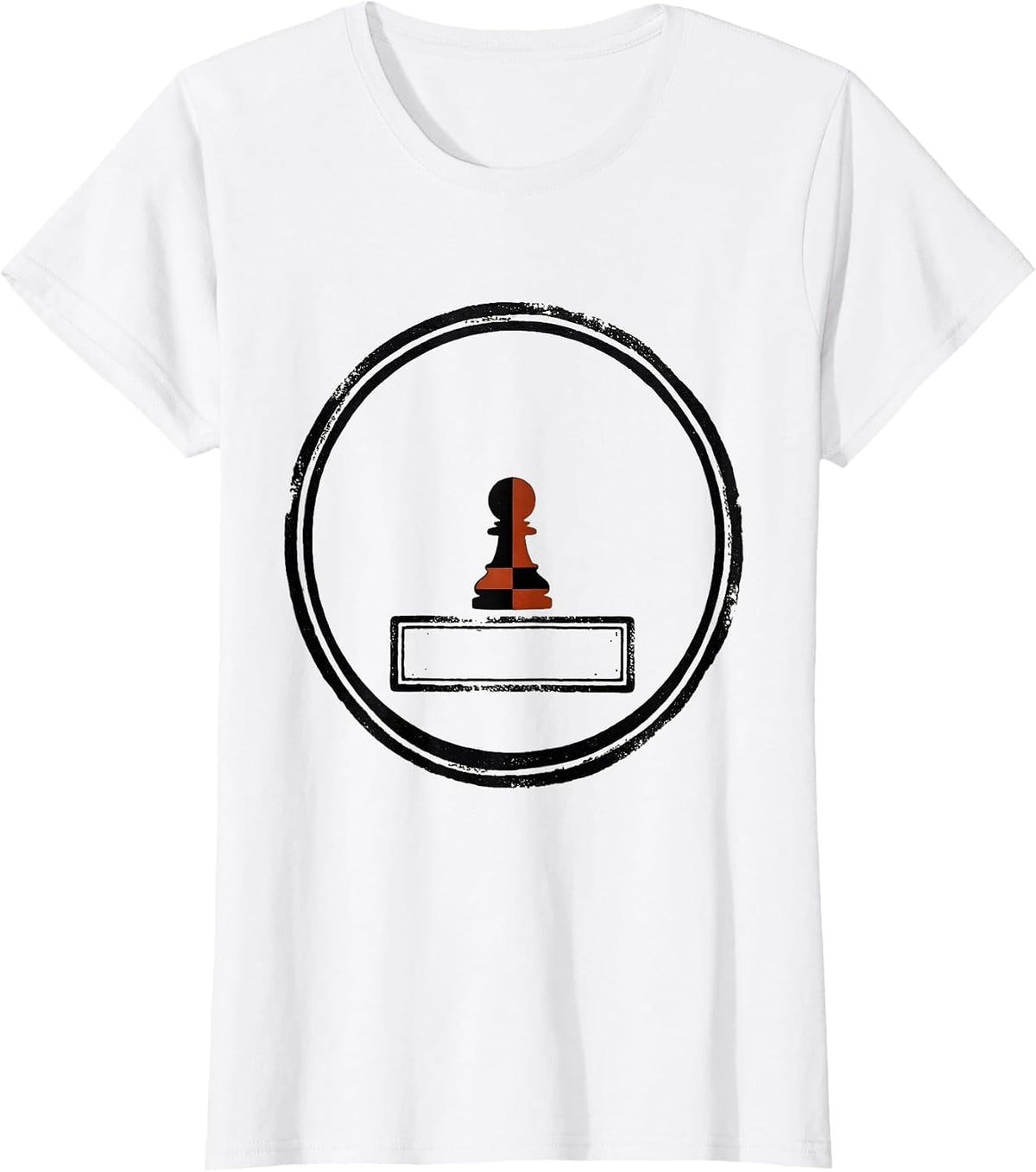 Women's Pawn Badge Chess Player Humor Gift T-Shirt - White