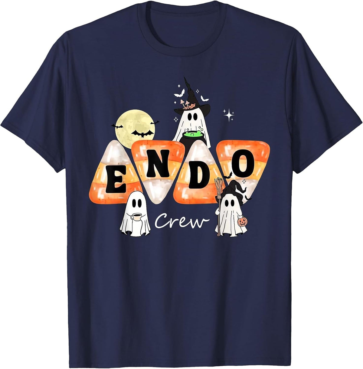 Endo Crew Endoscopy Nurse GI Colonoscopy Colon Halloween T-Shirt - Navy Blue