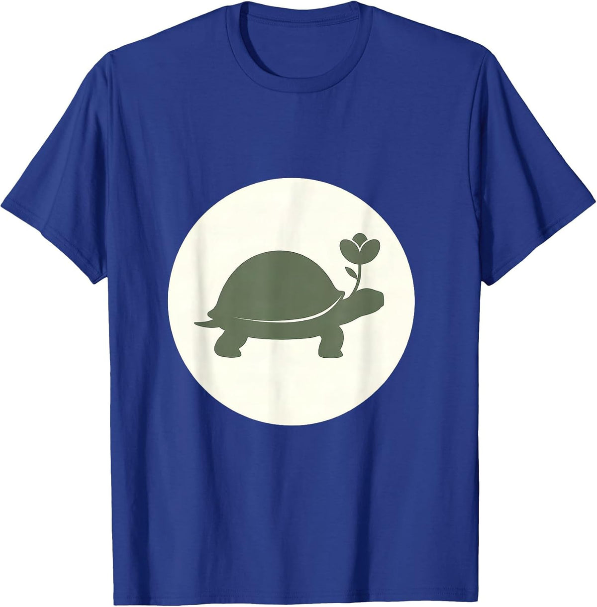 Turtle Carrying a Blooming Garden Illustration T-Shirt - Royal Blue