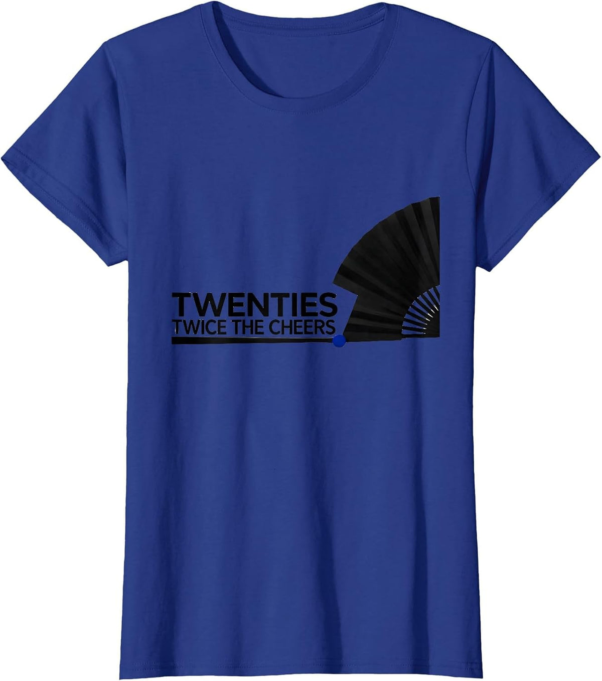 Women's Twenties Twice The Cheers Vintage 1920s Roaring Party T-Shirt - Royal Blue