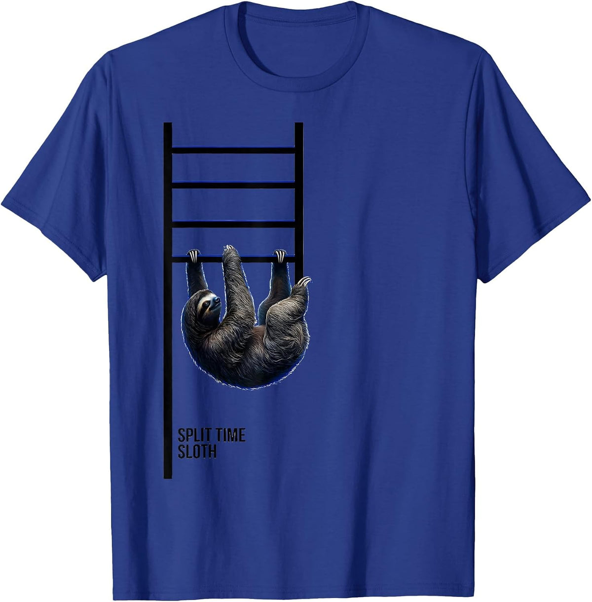 Men's Split Time: Sloth Funny Sloth Lover Novelty Gift T-Shirt - Royal Blue