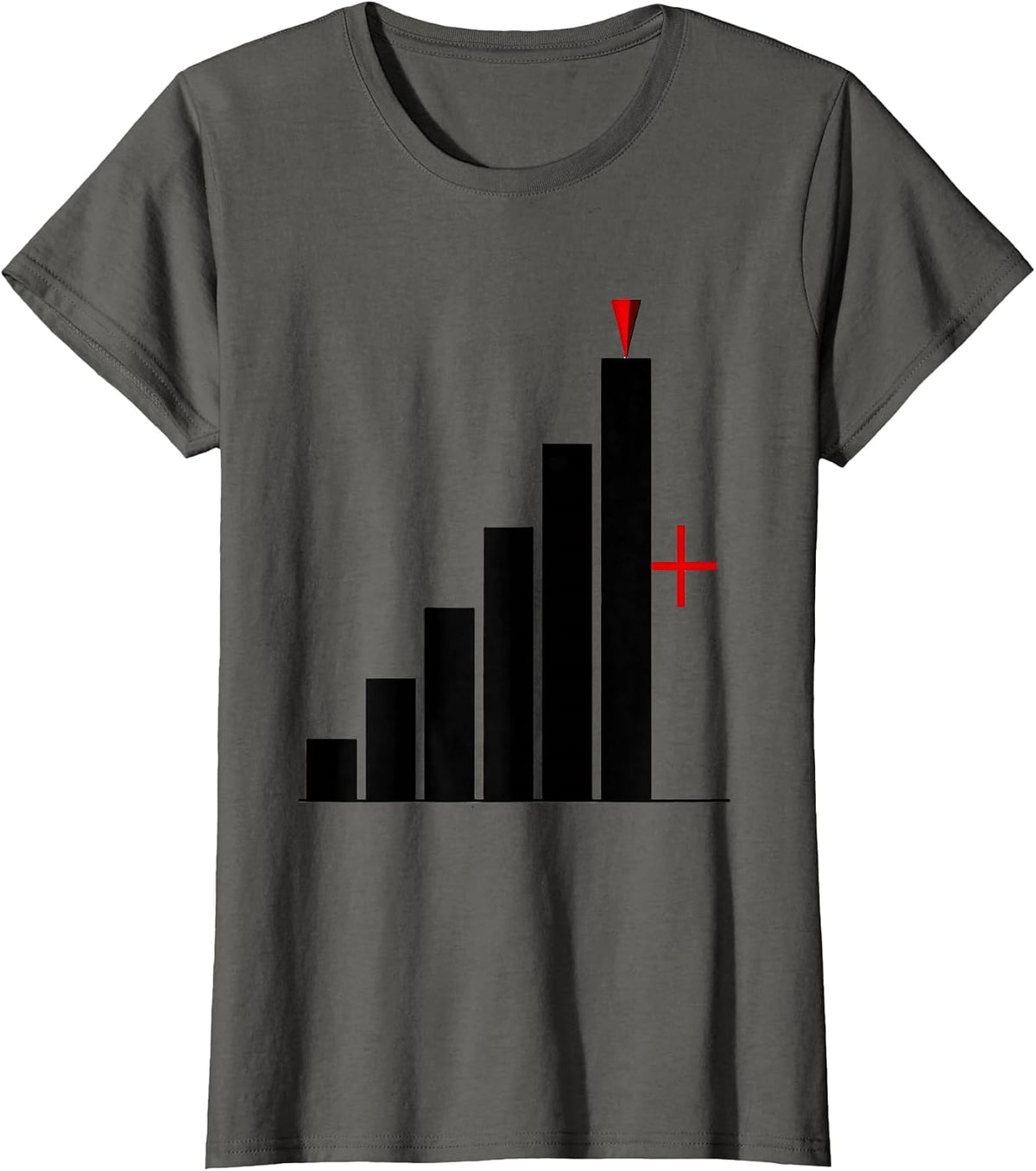 Women's Bar Graph Storm Chaser Tornado Meteorology Humor T-Shirt - Asphalt Grey