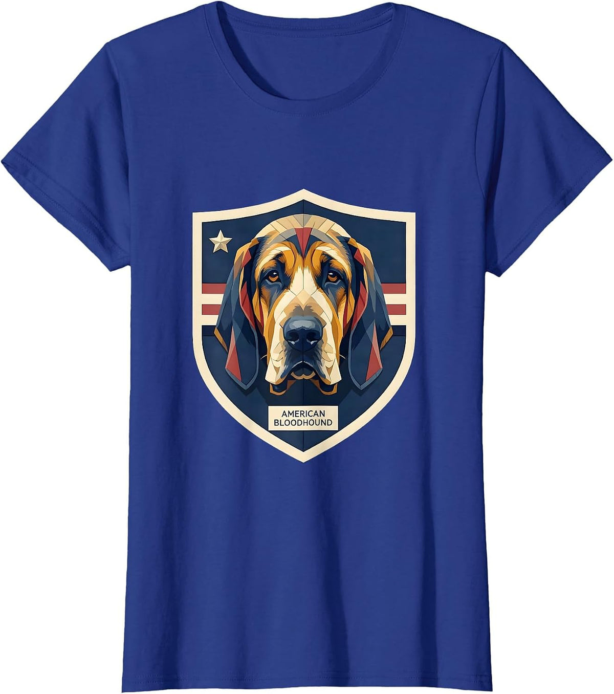 Women's American Bloodhound Patriotic Bloodhound Dog Lover 4th T-Shirt - Royal Blue