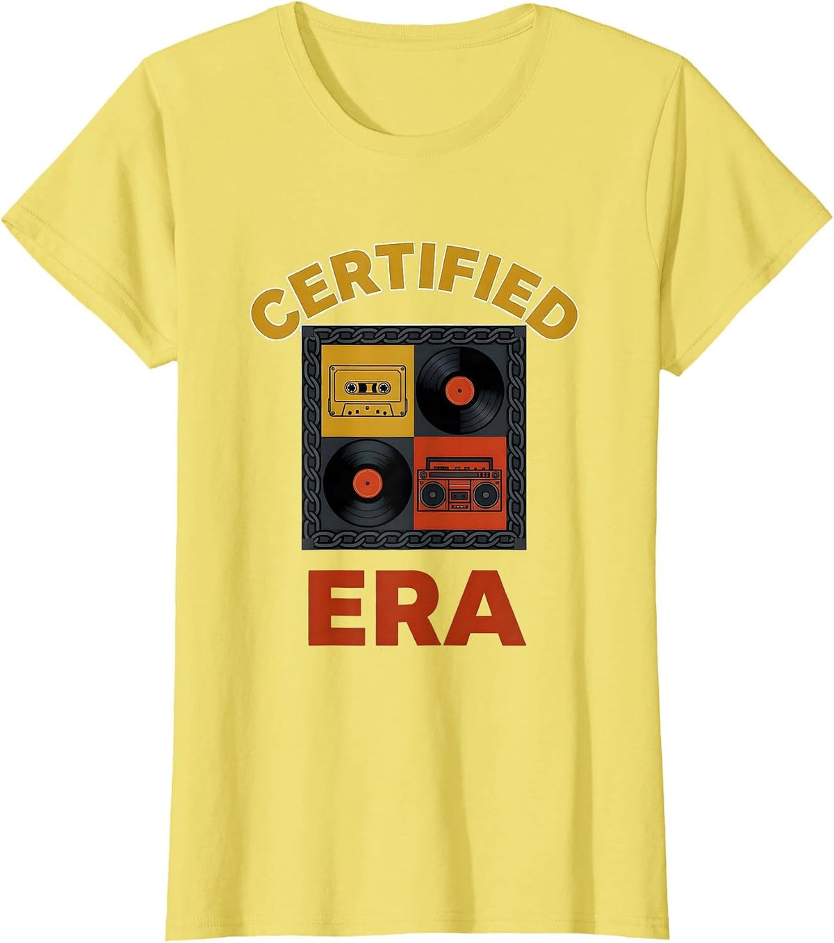 Certified Era Retro 90s Hip-Hop Rap Music Nostalgia T-Shirt - Lemon Yellow