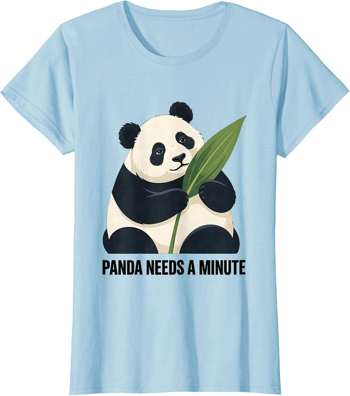 Panda Needs A Minute Funny Cute Kawaii Panda Lover Gift T-Shirt - Baby Blue