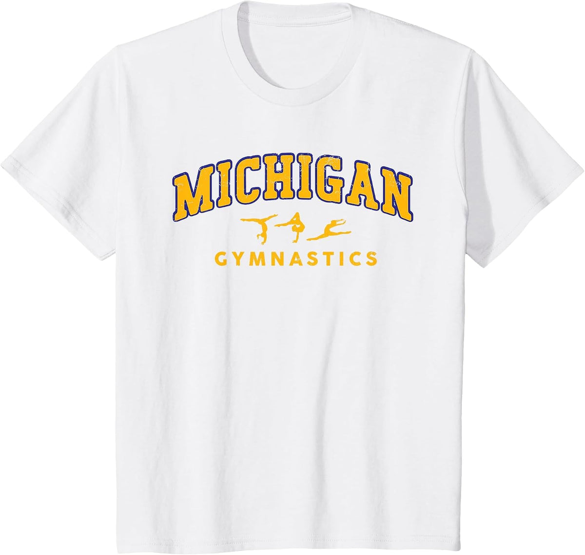 Michigan Gymnastics Gymnast Acrobatics Vintage T-Shirt - White