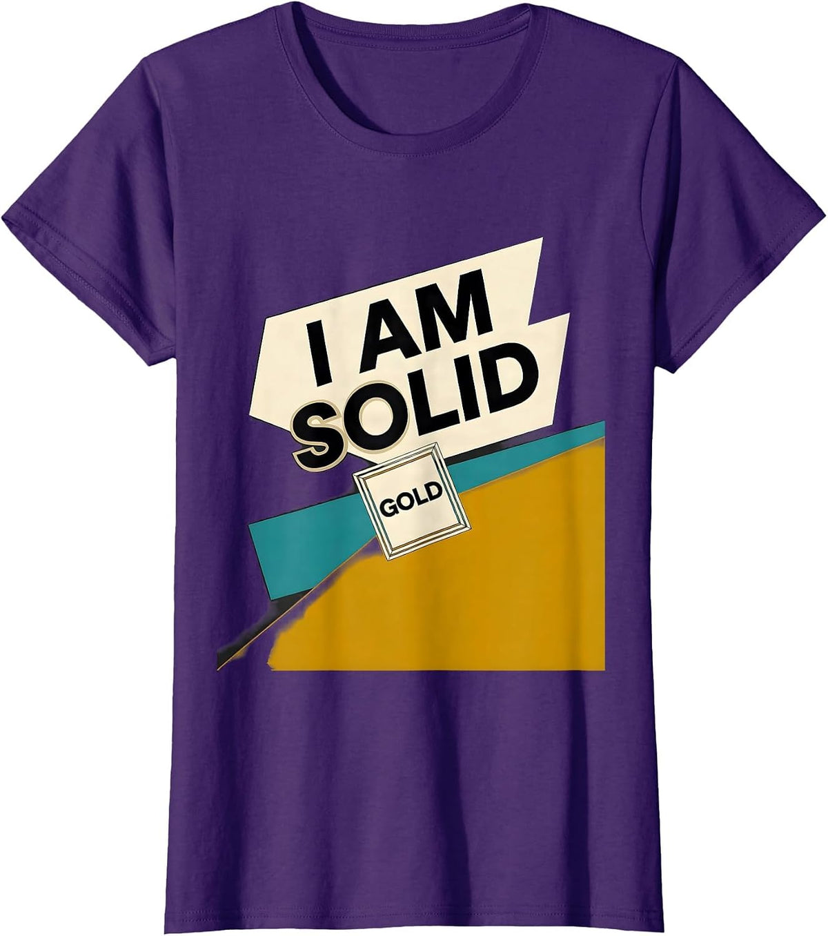 Women's I Am Solid Gold Midcentury Modern Chemistry Teacher Science T-Shirt - Purple