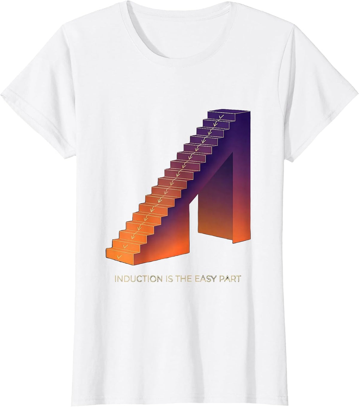Induction Is The Easy Part Funny Math Teacher Gift T-Shirt - White