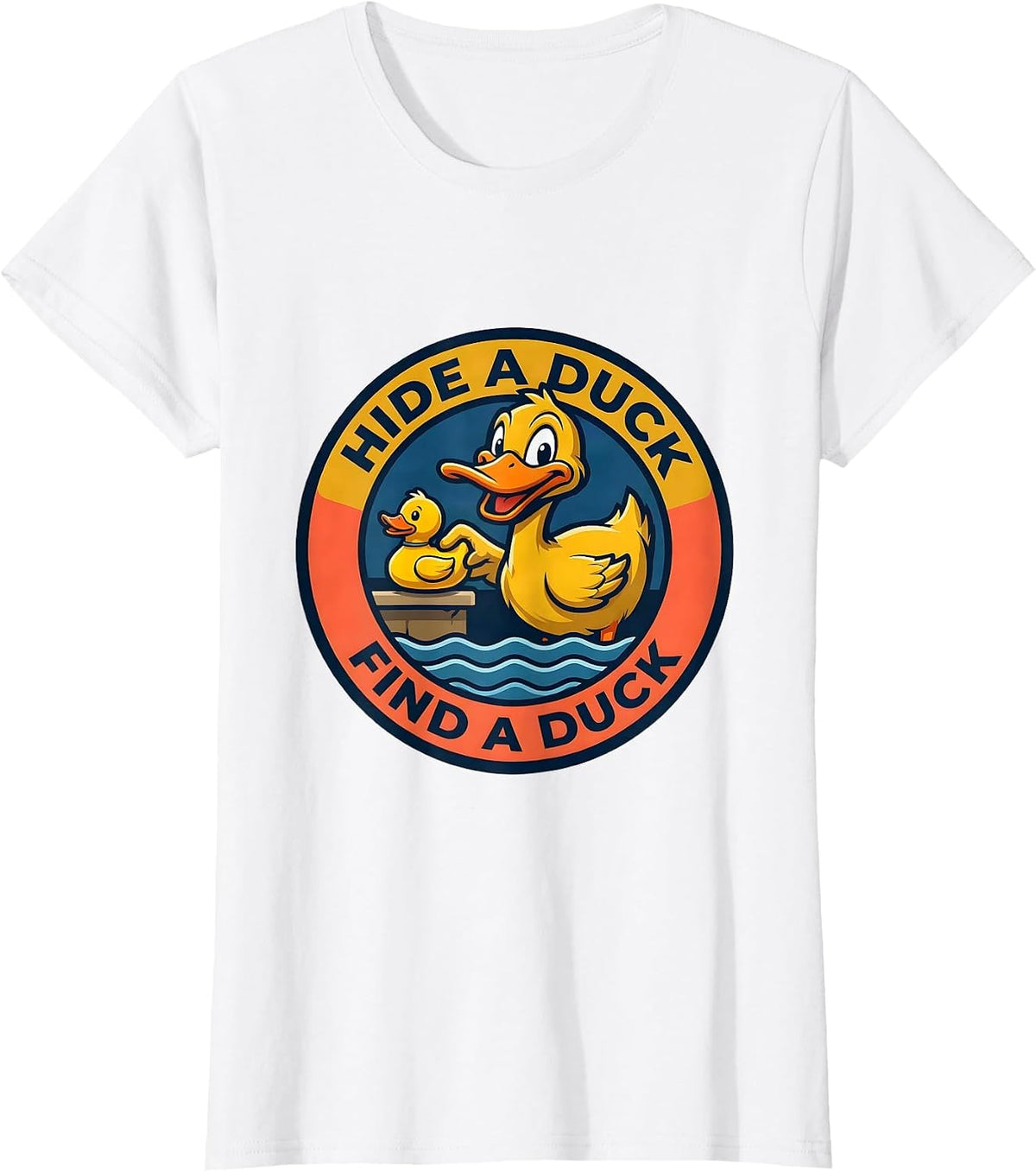 Hide A Duck Find A Duck Funny Cruise Duck Hunting Ice Cream T-Shirt - White