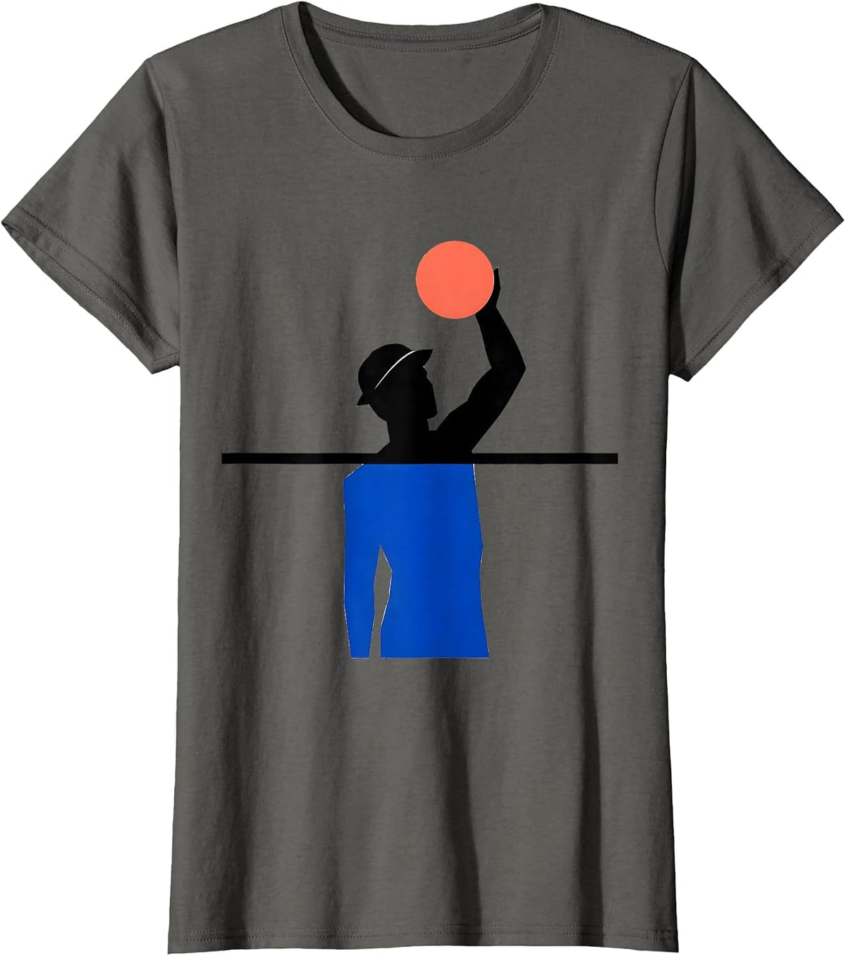 Women's Geometric Water Polo Senior Night Keepsake T-Shirt - Asphalt Grey