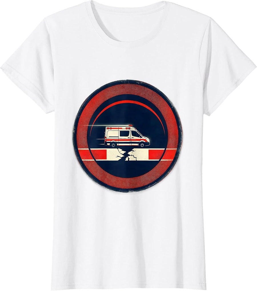 Women's Sealed Ambulance Badge EMT Paramedic Humor Gift T-Shirt - White