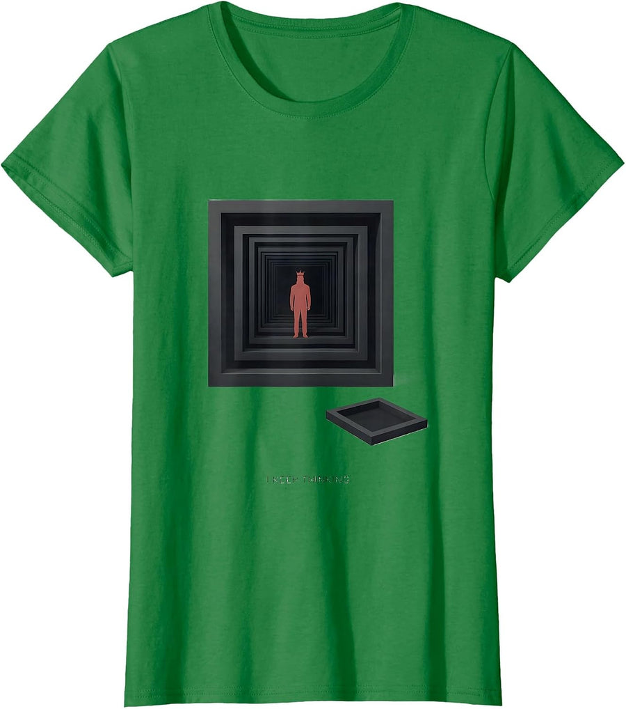 Women's I Keep Thinking Minimalist Chess Player Humor Retro T-Shirt - Kelly Green