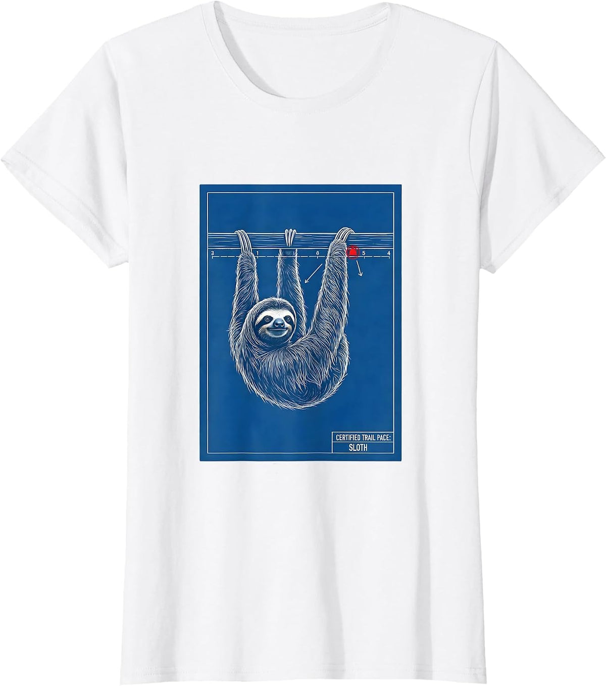 Certified Trail Pace: Sloth Funny Sloth Lover Gift T-Shirt - White